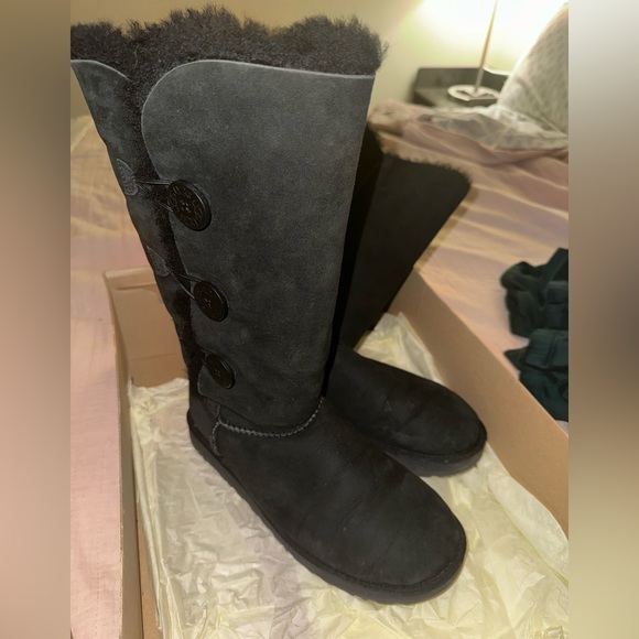 UGG® Bailey Suede Button Triplet II Tall Boots - Picture 6 of 11